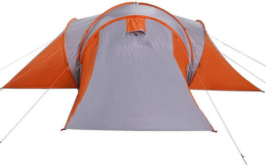 vidaXL Σκηνή Camping Τούνελ Πορτοκαλί για 6 Άτομα 574x400x200εκ. Γκρι/Πορτοκαλί