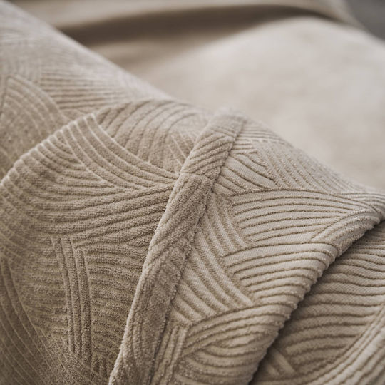 Gofis Home Nimbus Ριχτάρι Πολυθρόνας Ζακάρ 180x180εκ. Warm Beige 447/39