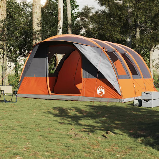 vidaXL Camping Tent Tunnel for 5 People 486x320x210cm Grey/Orange