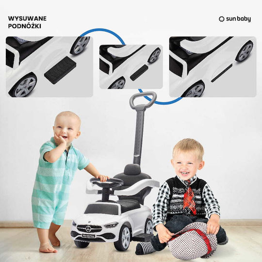 Sun Baby Mercedes C-Class Auto Kinderauto Weiterfahren mit Elterngriff für 12+ Monate Weiß