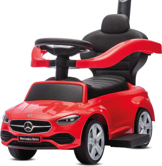 Sun Baby Mercedes C-Class Αυτοκινητάκι Ride On με Χειρολαβή για 12+ μηνών Κόκκινο