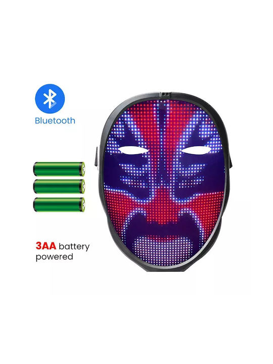 Bluetooth Rgb Light Up Led Mask Rechargeable Full Face Coverage Battery