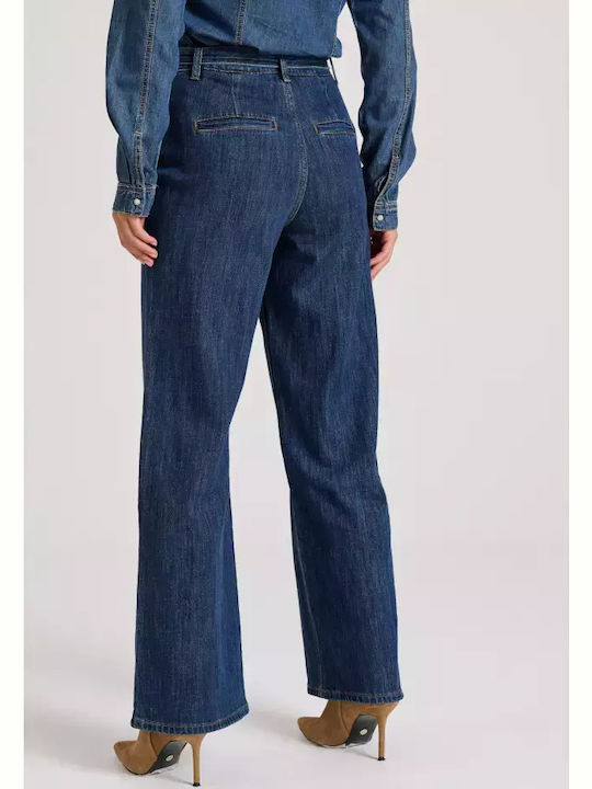 High Waist Women's Jean Trousers in Regular Fit Blue Denim