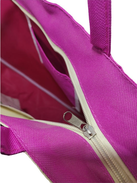 MI-TU Exclusive Stoff Strandtasche Fuchsia