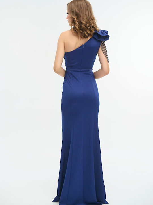 Rochie Maxi De Seară De Vară Cu Deschizătură Albastră