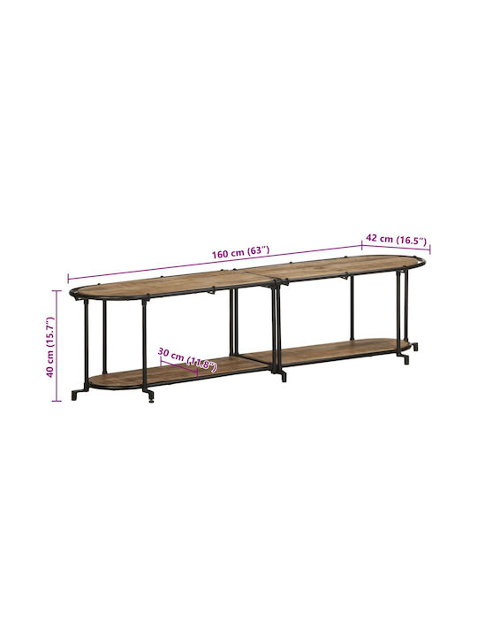 TV-Ständer aus Massivholz Braune M160xP42xH40cm