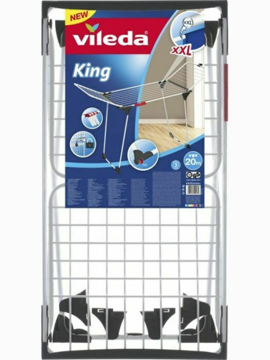 Vileda King Сгъваема Аплъстра Под от Алуминий с Дължина на Разпъване 20м