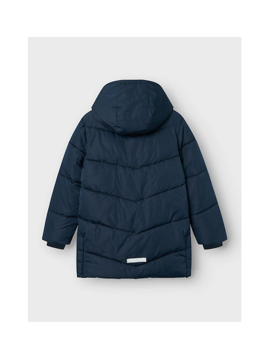 Name It Kids Coat Long with Hood Dark Blue Dark Sapphire