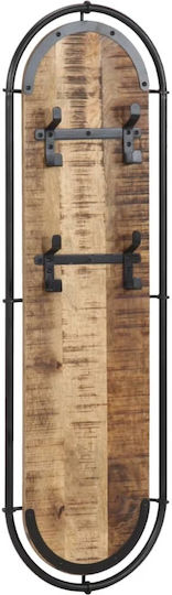vidaXL Hölzernes 4 Haken Wandhalterung 34x110cm 2 Stück