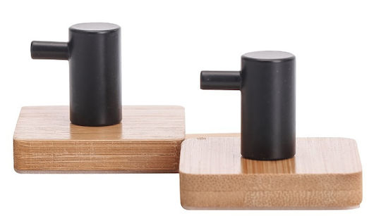 Bamboo Hooks Square Set of 2 Pcs W7991s-2p 4.5x4.5x2.8cm Viosarp
