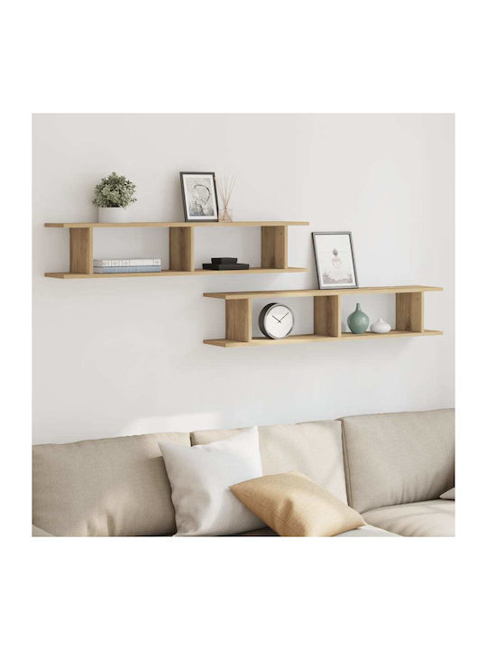 Shelves Wall Artisan Oak 2pcs 105x18x20cm