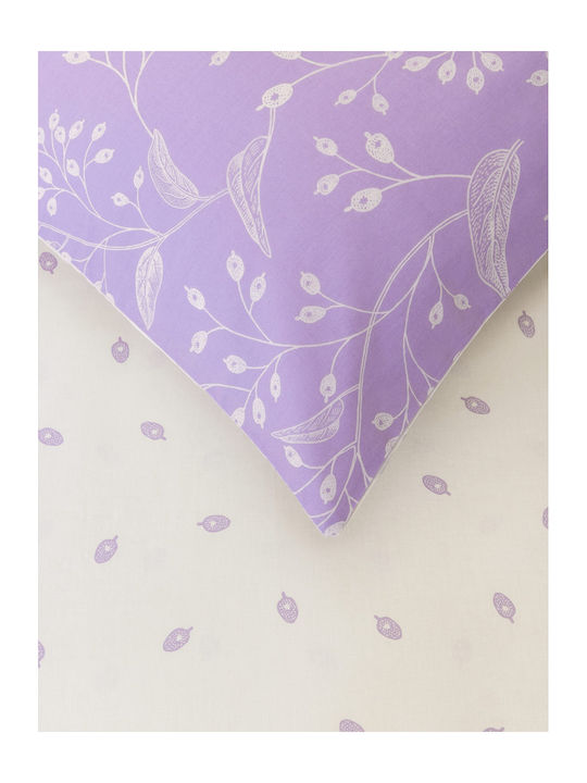 Kocoon Duvet Cover Set Cotton Queen with 2 Pillowcases 225x245 Denise 34402 Lilac