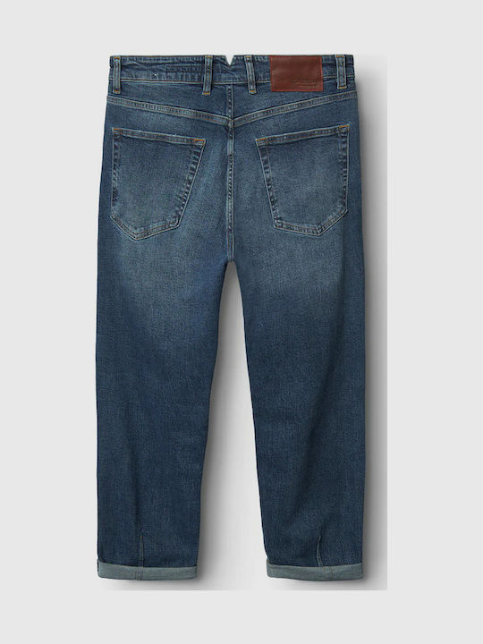 Alex Ανδρικό Παντελόνι Τζιν Ελαστικό με Relaxed Tapered Εφαρμογή Mid Blue Denim