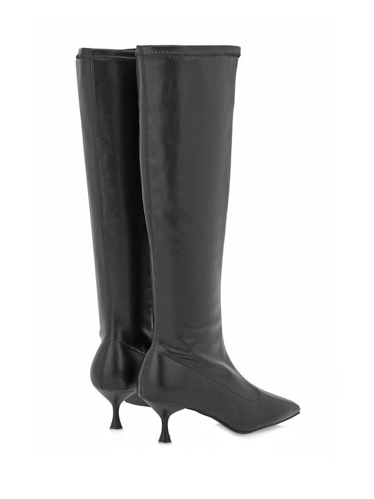 Damenstiefel mit mittlerem Absatz Schwarz