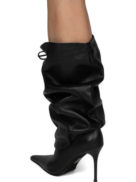 Women's Boots Slouched Black 00137 Black