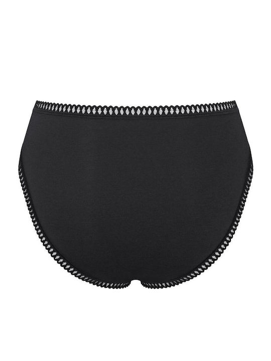H High Βαμβακερά High Waist Women's Slip 3Pack with Lace Blue