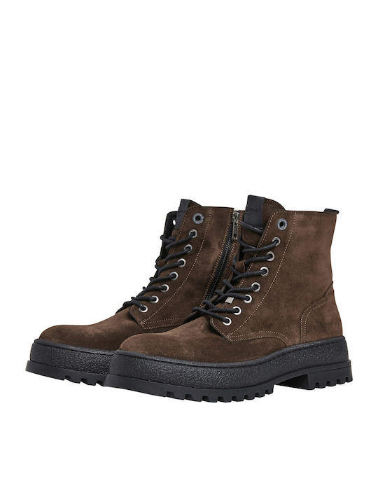 Lincoln Young Suede Καφέ Ανδρικά Μποτάκια με Φερμουάρ