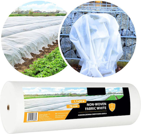 Agrotextile Film Mulching Weed Control Uv Filter 50 X 1.1 Meters 70g/m2 White R