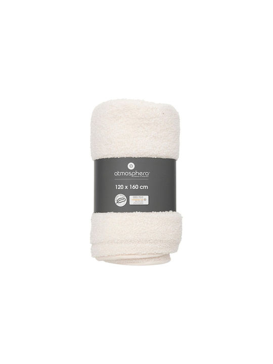 Atmosphera Jaiko Fleece Blanket Sofa 120x160cm Ivory