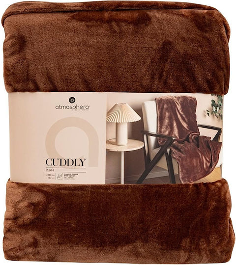 Atmosphera Cuddly Одеяло Кадифено Полу-двойно 180x230см Кафяво