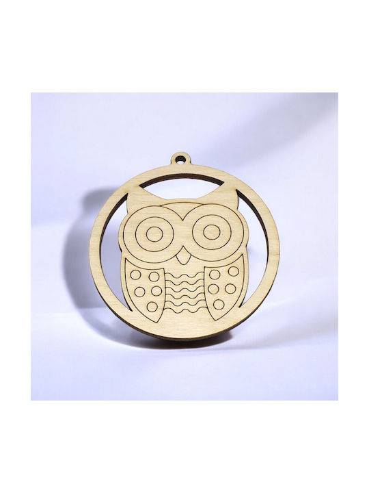 Στολίδι Ταμπελάκι Ξύλινο Μπεζ 7.4cm