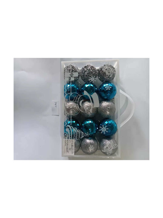 Hanging Ball Ornament Multicolour Set 15pcs