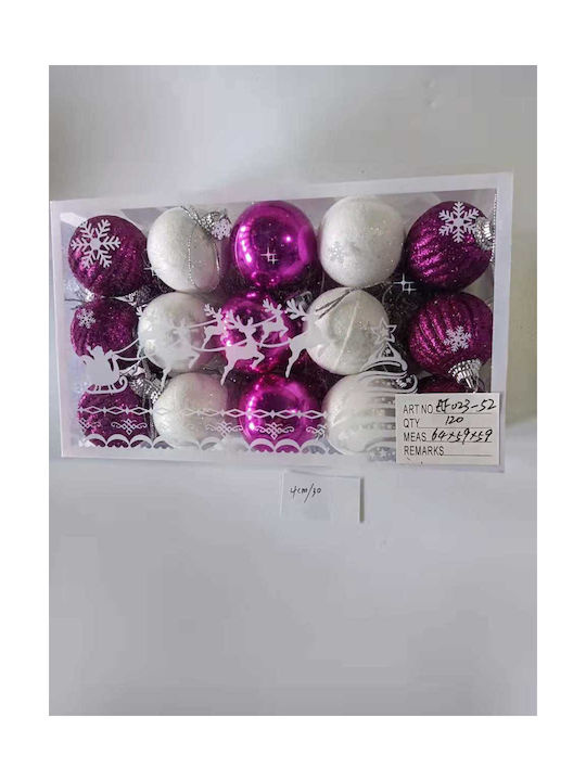 Hanging Ball Ornament Multicolour Set 30pcs