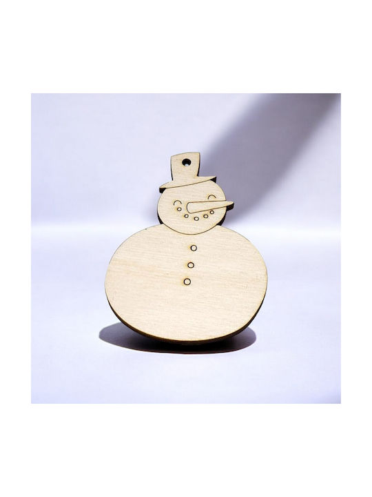 Wooden Snowman Ornament 5.5x7.5cm
