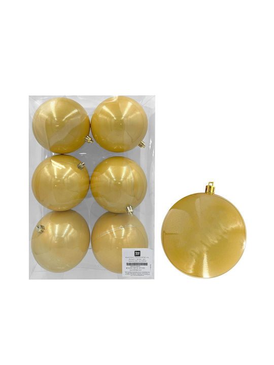 Satz 6 Große Goldfarbene Kugeln 10cm Weihnachtsbaumschmuck
