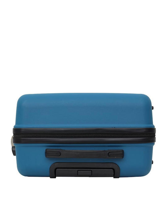 Amber Medium Hard Blue Travel Suitcase with 4 Wheels Height 65cm