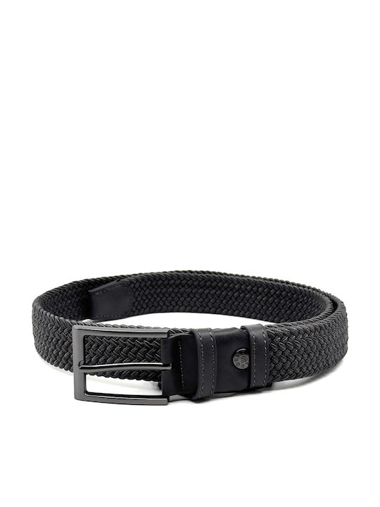 Elastic Men's Belt Fabric Knitted Dark Gray