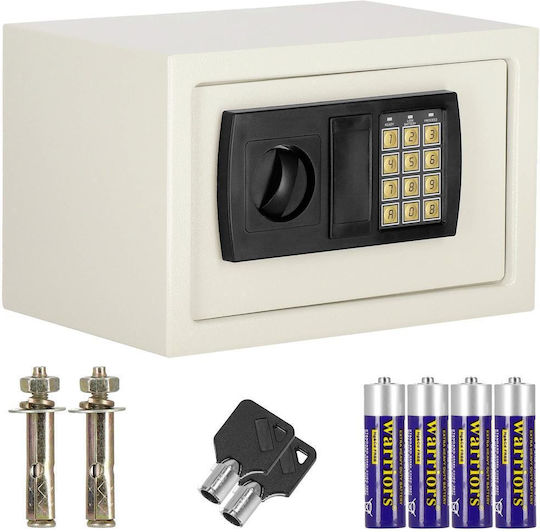 Seif electronic cu cod și cheie 200x300x200 mm oțel bej