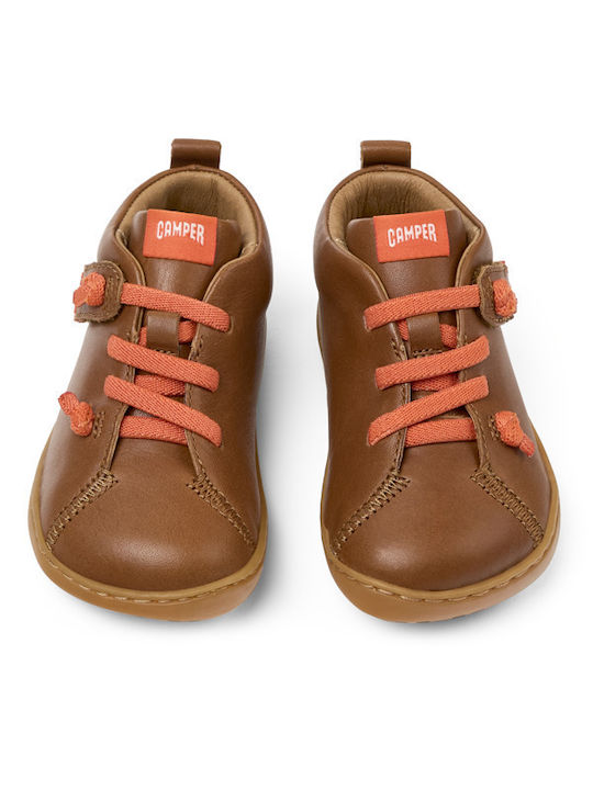 Camper Peu Cami Kids Leather Boots Brown