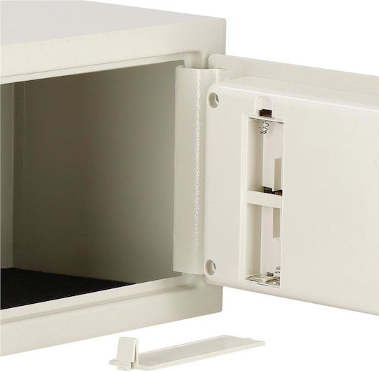 Seif electronic cu cod și cheie 200x300x200 mm oțel bej
