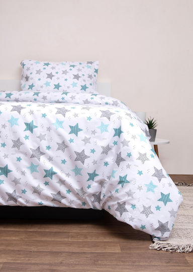 Viopros Kids Sheets Set Single Cotton Sirius White 160x275cm 3 Pieces