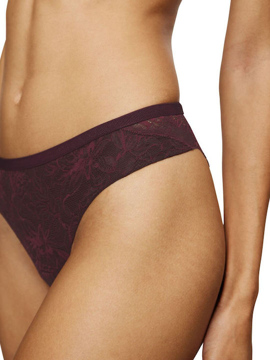 Triumph Women's Brazil Seamless with Lace Burgundy