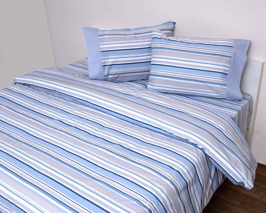 Anna Riska Sheet Sets Semi-Double with Elastic 120x205+25cm. Border 3003 Light Blue 3pcs