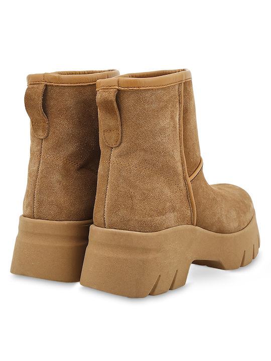 Wildleder Stiefeletten Damen Braun