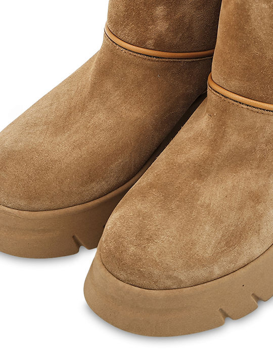 Wildleder Stiefeletten Damen Braun