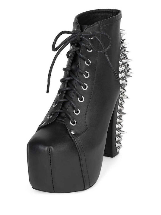 Lita Spike Black 00141 Γυναικεία Μποτάκια Μαύρα