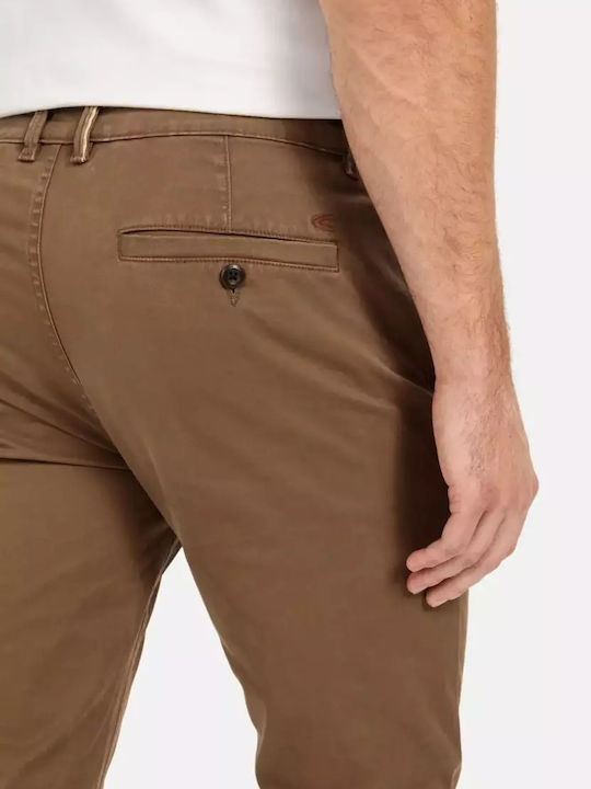 Pantaloni Bărbați Chino Elastic Slim Fit Maro