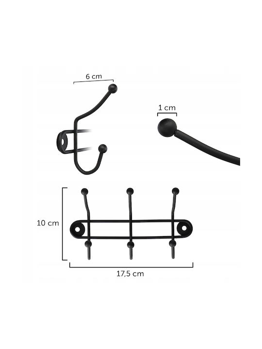 Kadax Wall-mounted Clothes Hanger Holder 3+7 Hooks