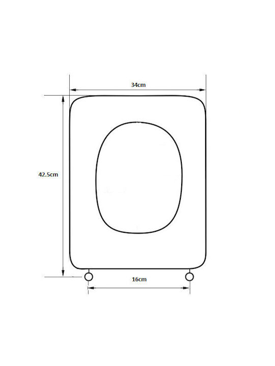 Bega Plast Πέλλα Καπάκι Λεκάνης από Βακελίτη 42.5x34.5cm Λευκό