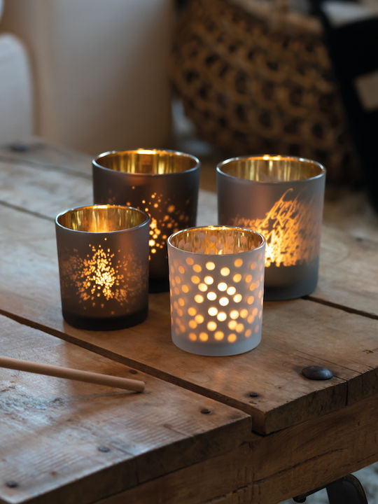 Raeder Candle Holder suitable for Tealights Glass in Gold Color 7.3x7.3x8cm 1pcs
