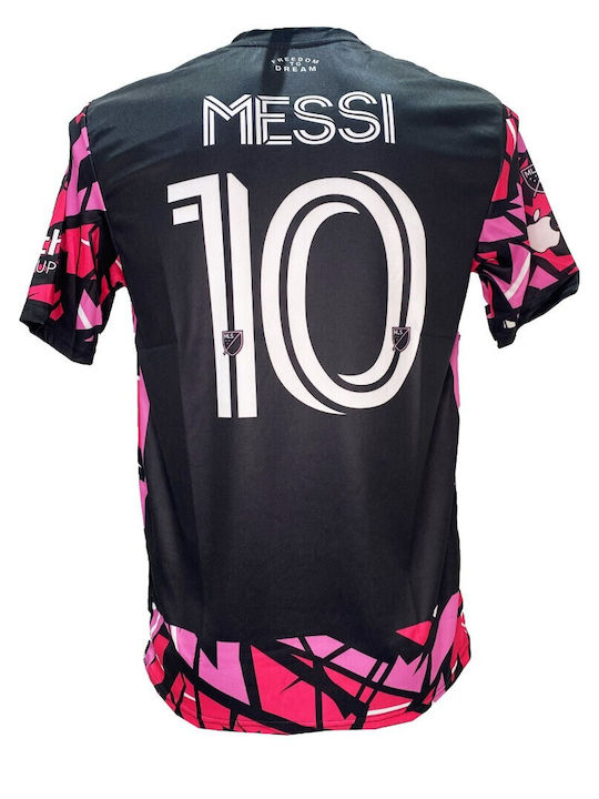 Men's Football Jersey Messi Inter Miami Black Pink Fuchsia White 2023-11