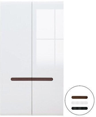 Serveso Δίφυλλη Ντουλάπα 111x57x193cm Γυαλιστερό Λευκό, Άσπρο