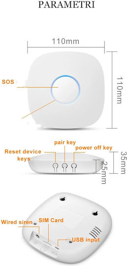 Wifi Security System Infrared Induction Windows Doors 4g Gsm App Control Two-way Intercom 99 Protection Zones Sos Sms Alert 6 Integrated Numbers Simultaneously Arm