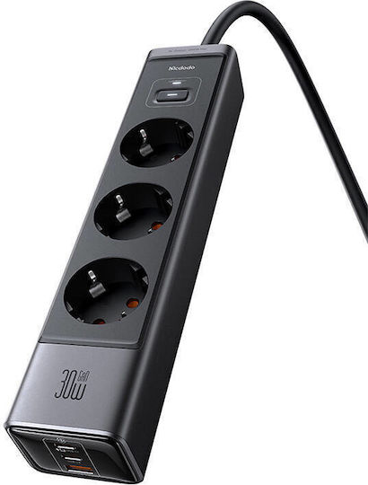Mcdodo Smart Single Socket Safety with 3 USB-A, 2 USB-C and Cable 1.5m