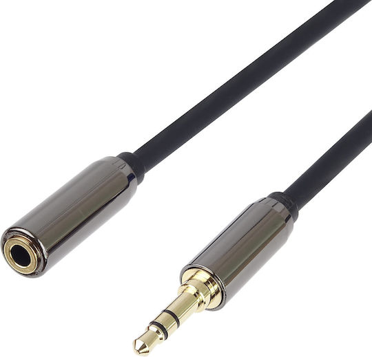 PremiumCord 3.5mm Jack Cable 3.5mm Male - 3.5mm Female Black 3m With Gold Plated Terminals
