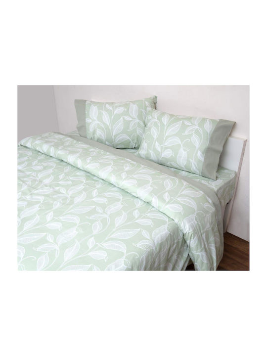 Anna Riska Duvet Set Single 160x240cm Border 3001 Green 2pcs